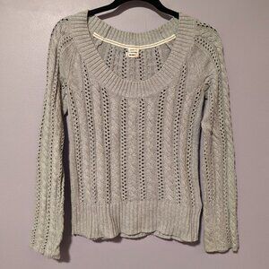Old Navy scoop neck cable knit sweater - Light grey, S
